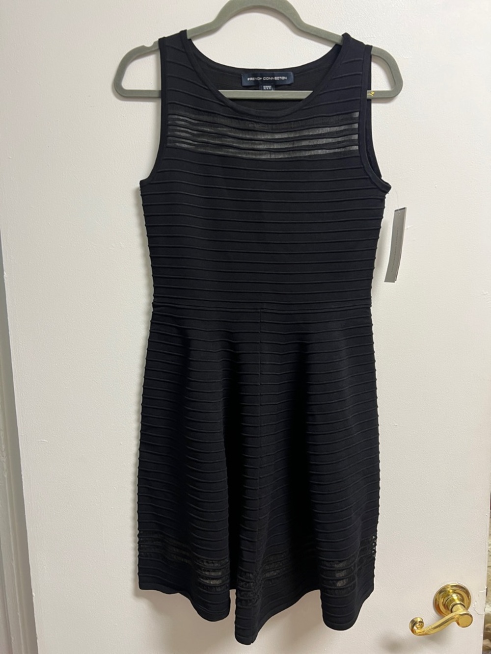 French Connection NWT Black Sleeveless Fit & Flare Mini A-line Dress Medium 8